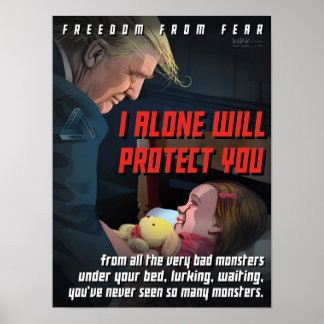Póster Trump nos protege de los monstruos