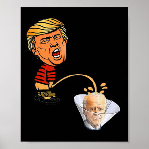Póster Trump orinando sobre Biden