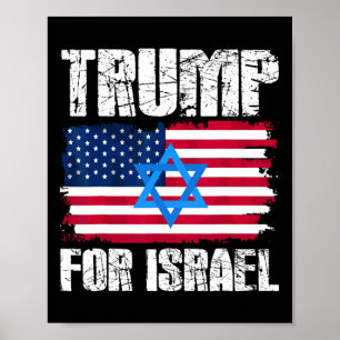 Póster Trump Para Israel Republicano Judío Judíos Donald