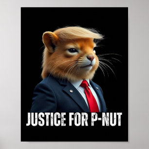 Póster Trump Para P-nut La Ardilla Justicia Para Peanut T