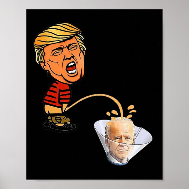 Póster Trump peeing' 0n Biden  (Frente)