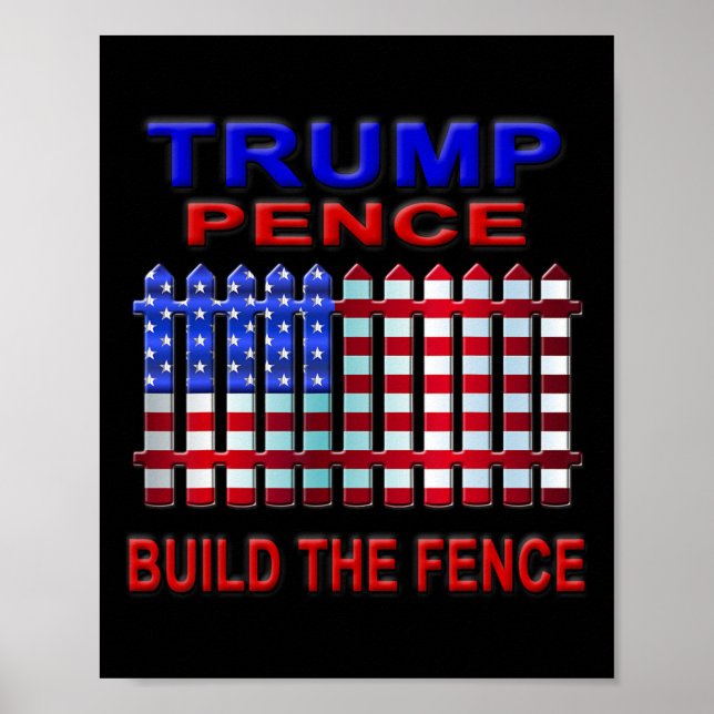 Póster Trump Pence Construyen La Valla (Frente)