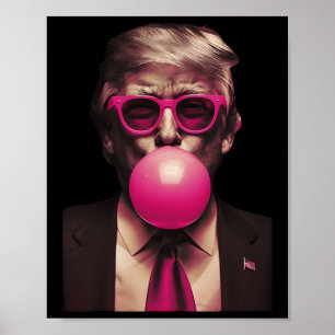 Póster Trump Pink Bubblegum Funny