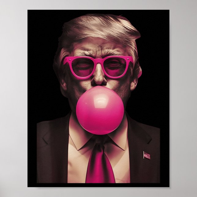 Póster Trump Pink Bubblegum Funny (Frente)