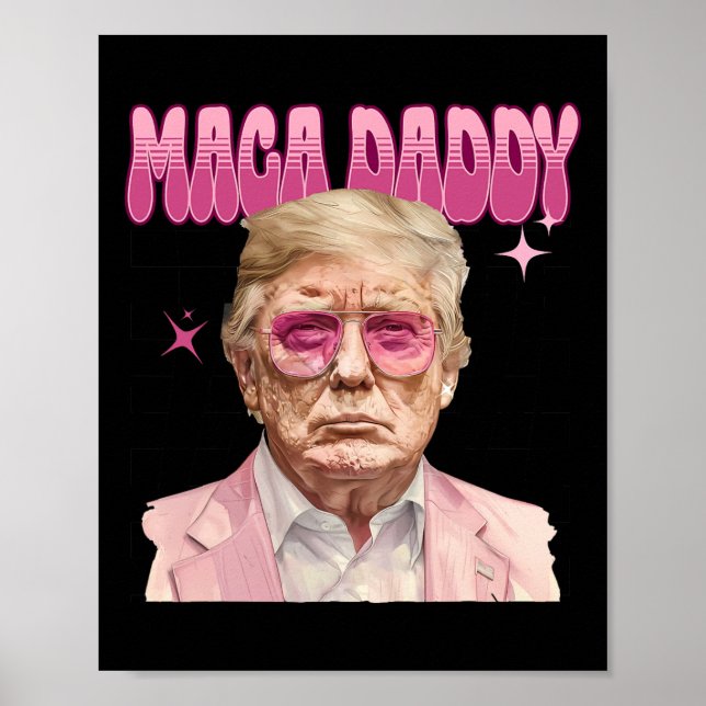 Póster Trump Pink Sungles Maga Daddy Funny Trump 2024 (Frente)
