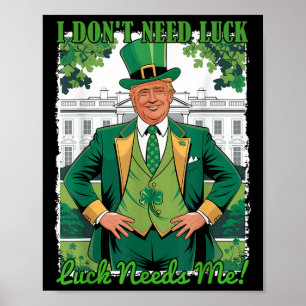 Póster Trump político en el día de los patronos no necesi