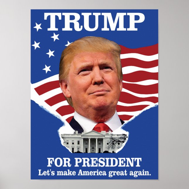 Póster Trump Por El Presidente Ronald Reagan (Frente)