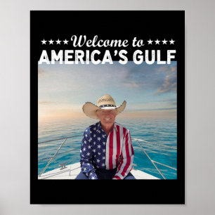 Póster Trump, presidente de Estados Unidos en el Golfo de