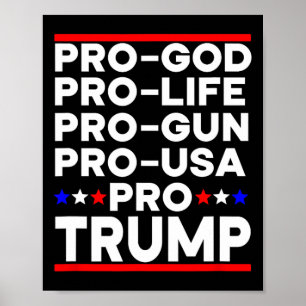 Póster Trump Pro Arma Pro Vida Pro Dios Pro Estados Unido