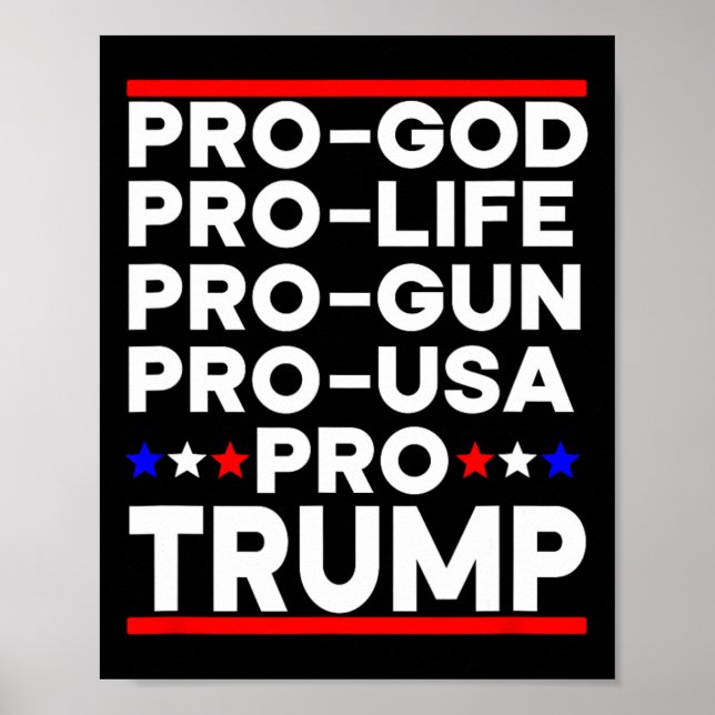 Póster Trump Pro Arma Pro Vida Pro Dios Pro Estados Unido (Frente)
