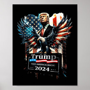 Póster Trump recuerda a Estados Unidos en 2024: Bandera e