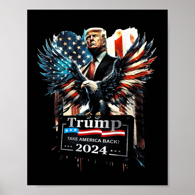 Póster Trump recuerda a Estados Unidos en 2024: Bandera e (Frente)
