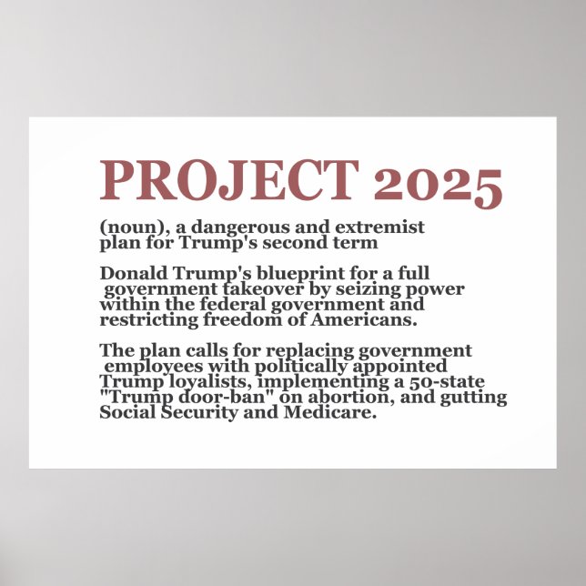 Póster Trump republicano pro proyecto antidemocrático 202 (Frente)