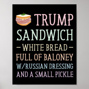 Póster Trump Sandwich Rótulo Divertido