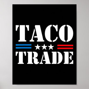 Póster Trump Siempre se Echa Atrás Taco Comercio Chistoso