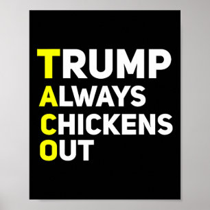 Póster Trump Siempre se Rinde Chiste Divertido de Arancel