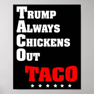 Póster Trump Siempre se Rinde Taco Comercio Meme Divertid