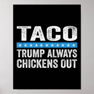 Póster Trump Siempre se Rinde Taco Trade Meme Divertido