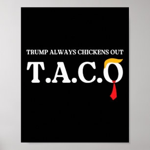 Póster Trump Siempre se Rinde Vamos a Taco Chistoso Meme