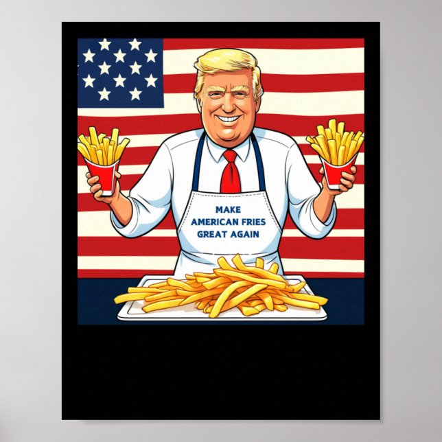 Póster Trump Sirviendo Fries Mcdonalds (Frente)
