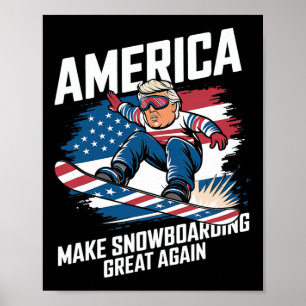 Póster Trump Snowboard Estados Unidos - Hacer El Snowboar