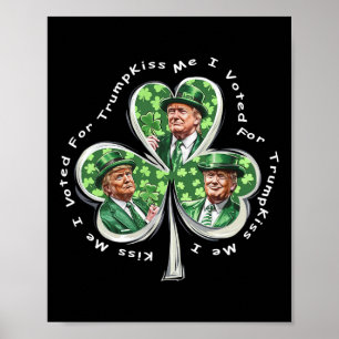 Póster Trump St Patrick's Day 2025 me dio un beso diverti