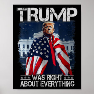 Póster Trump tenía razón sobre todo Bandera Americana Bla