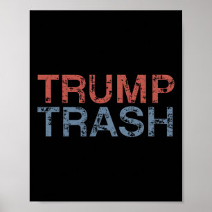 Póster Trump Trash 2024 Retro Grunge Vintage Garbyge Para