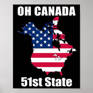 Póster Trump Usa Canadá Funny 51st State