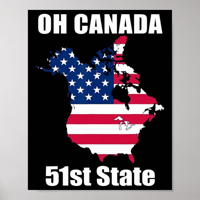 Póster Trump Usa Canadá Funny 51st State (Frente)