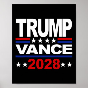 Póster Trump Vance, 2028, presidente republicano en su te