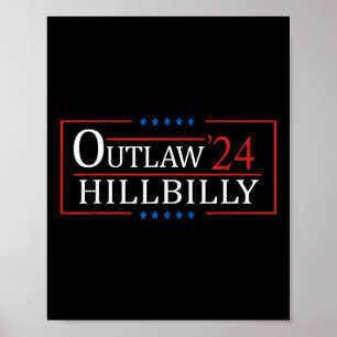 Póster Trump Vance 24 Forajido Hillbilly Bandera De Ee. U