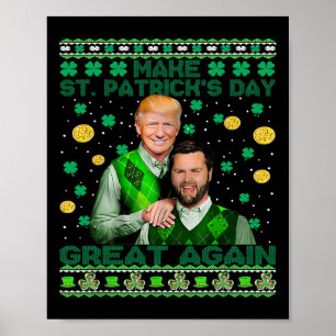 Póster Trump Vance Brothers gracioso Día de San Patricio