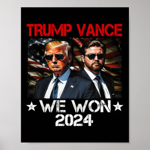Póster Trump Vance Ganamos Día de Inauguración 2025 47º
