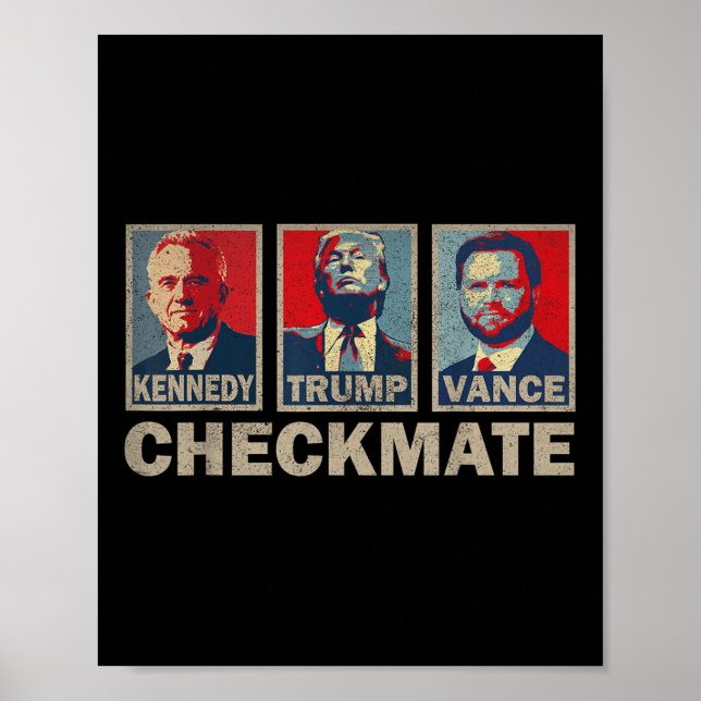 Póster Trump Vance Kennedy Checkmate 2024 (Frente)