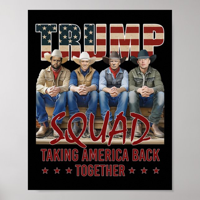 Póster Trump Vance Kennedy Elon Squad lleva a Estados Uni (Frente)