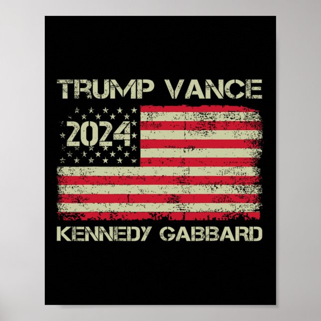 Póster Trump Vance Kennedy Gabbyrd Jaque Mate Tomar Améri (Frente)