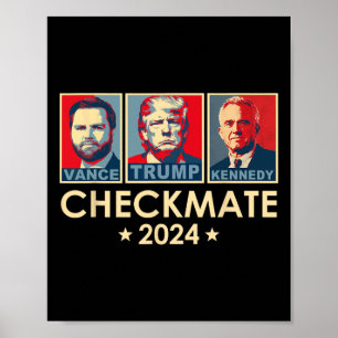 Póster Trump Vance Kennedy Jaque Mate 2025 Elección Repub