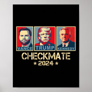 Póster Trump Vance Kennedy Jaque Mate 2025 Elección Repúb