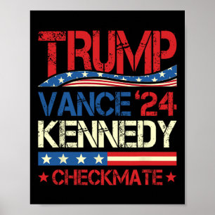 Póster Trump Vance Kennedy Jaque Mate Elección 2025 Repub