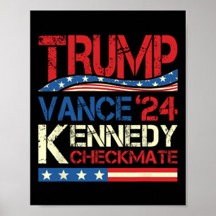 Póster Trump Vance Kennedy Jaque Mate Elección 2025 Repub
