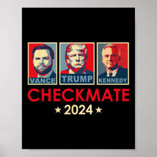 Póster Trump Vance Kennedy Jaque Mate Elección 2025 Repub