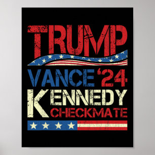 Póster Trump Vance Kennedy Jaque Mate Elección Republican