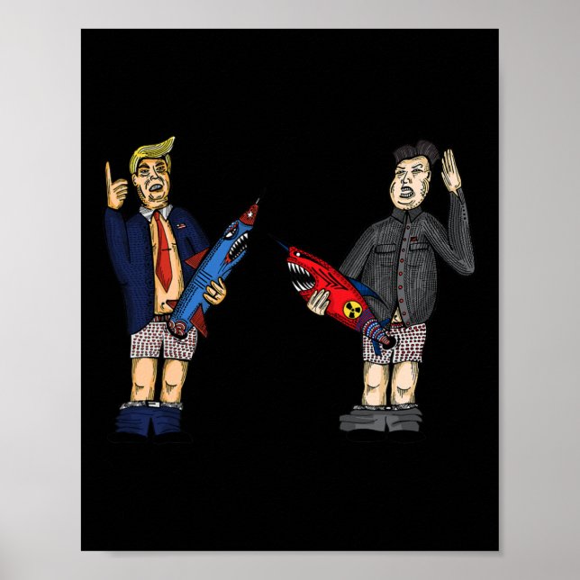 Póster Trump Vs. Kim Jong-un 2020 Whose Rocket Is Bigger  (Frente)