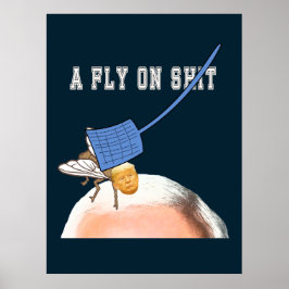 Póster Trump vuela sobre la cabeza de la cerca con Flyswa