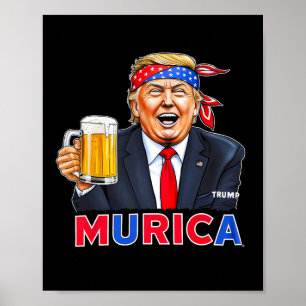 Póster Trump Vuelve A Hacer Grande El 4 De Julio Que Bebe
