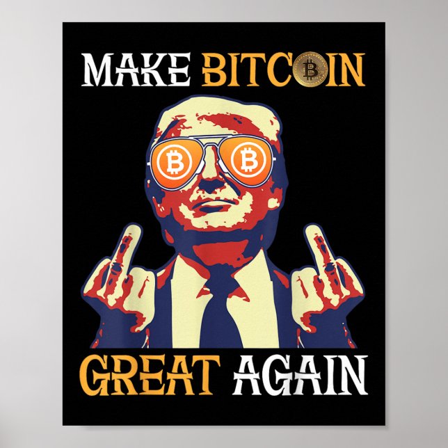 Póster Trump vuelve a hacer que Bitcoin sea grande (Frente)