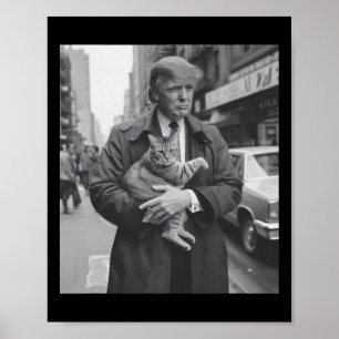 Póster Trump Y Cat Graciosos
