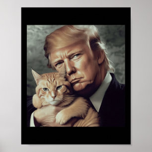 Póster Trump y gato - Divertido meme de Trump y gato