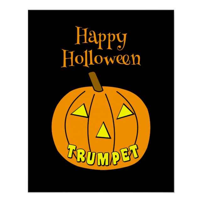 Póster Trumpet Halloween Pumpkin Black (Anverso)